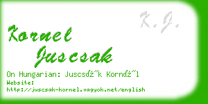 kornel juscsak business card